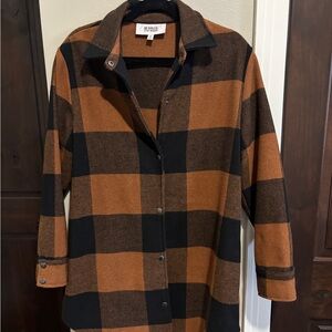 BB Dakota Steve Madden Black and Brown Plaid Eldridge Utility Jacket medium